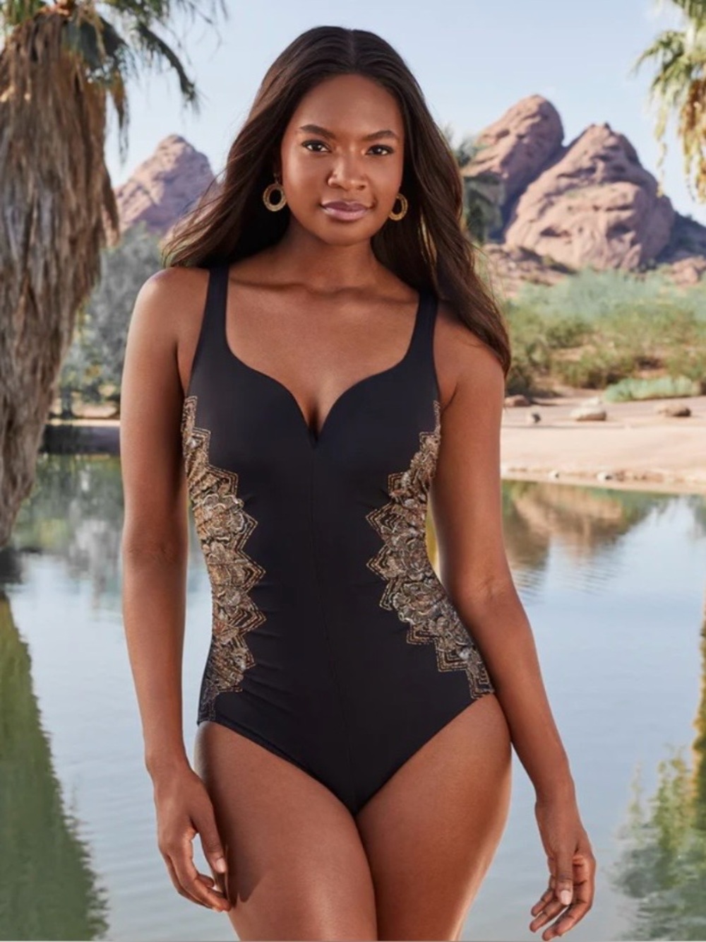 Miraclesuit Petal Pusher Temptress One Piece Swimsuit Size US 16